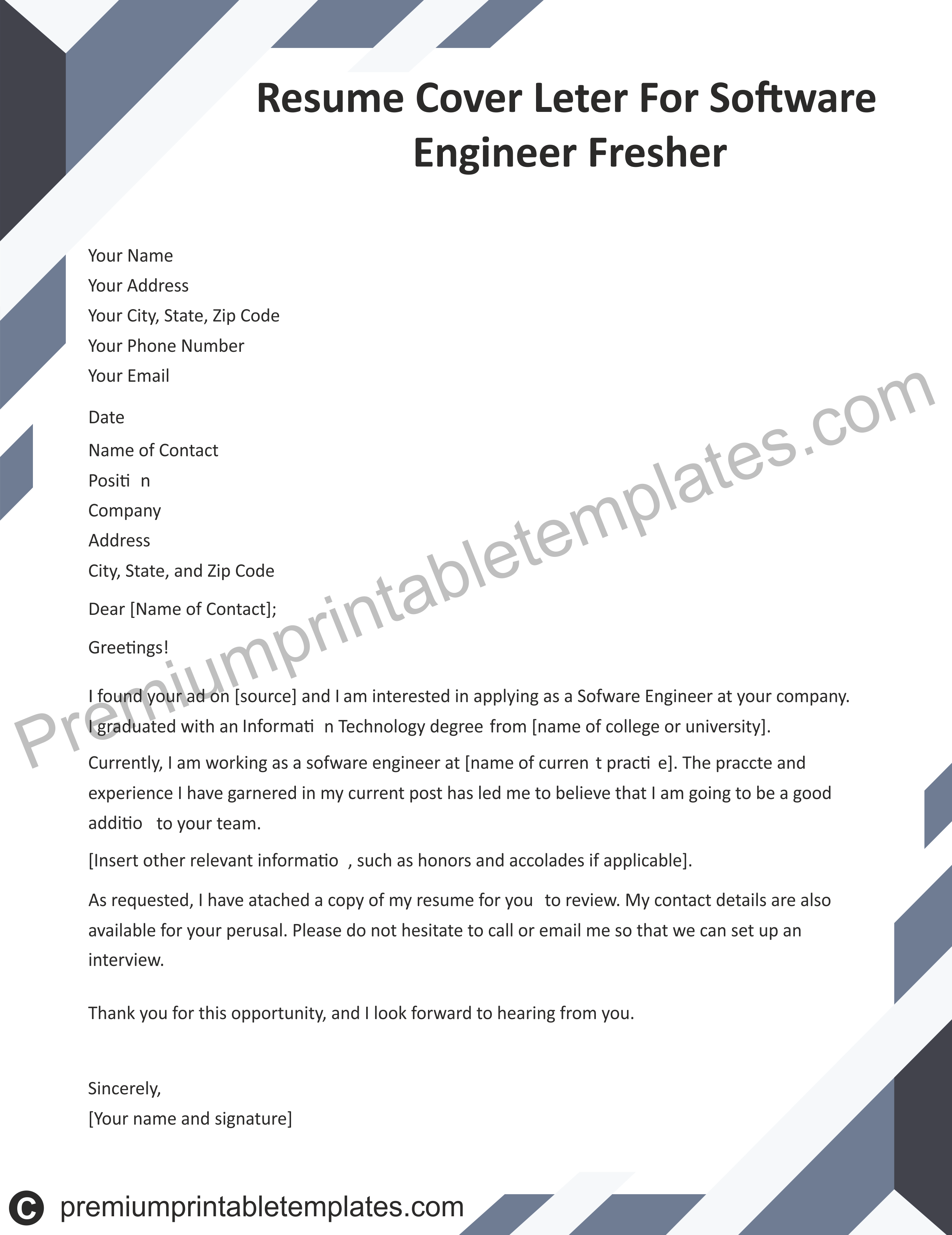 resume cover letter engineering